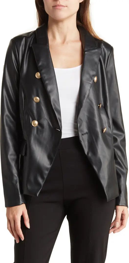 Faux Leather Double-Breasted Jacket | Nordstrom Rack