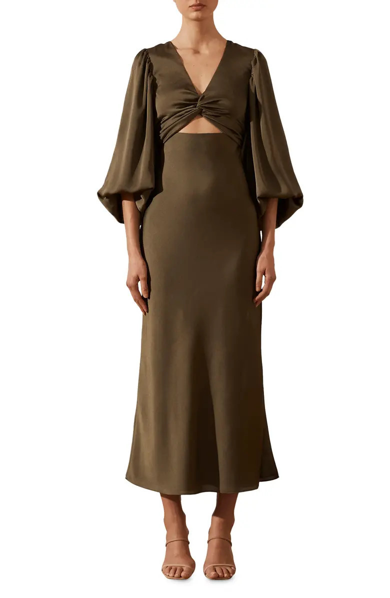 Twist Front Long Sleeve Cocktail Dress | Nordstrom