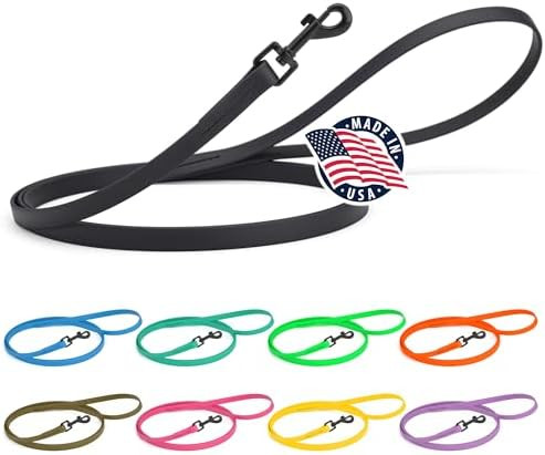 Dogline Biothane Waterproof Dog Leash Strong Coated Nylon Webbing with Black Hardware Odor-Proof ... | Amazon (US)