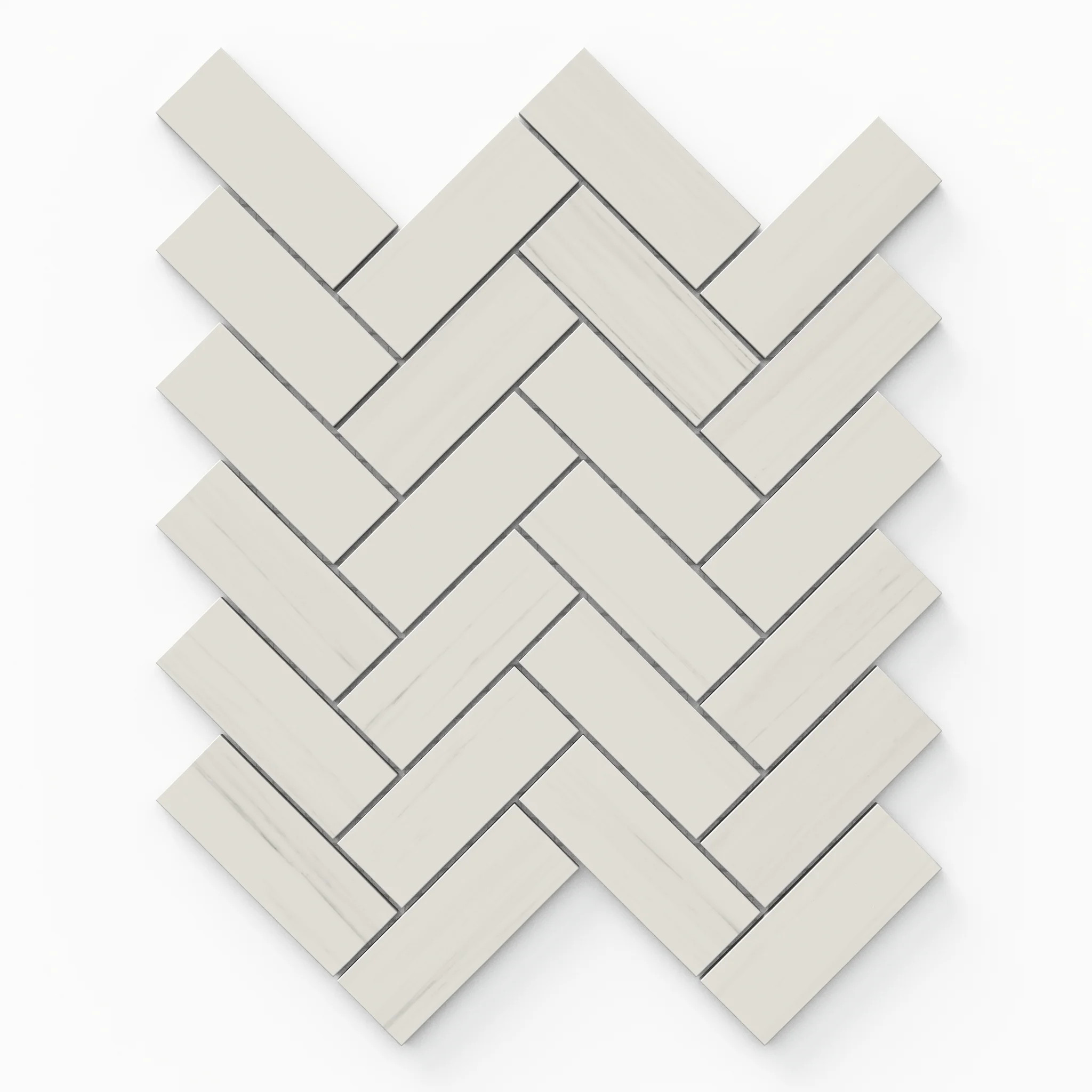 Chantel 12x15 Matte Porcelain Herringbone Mosaic Tile in Dolomite | Edward Martin