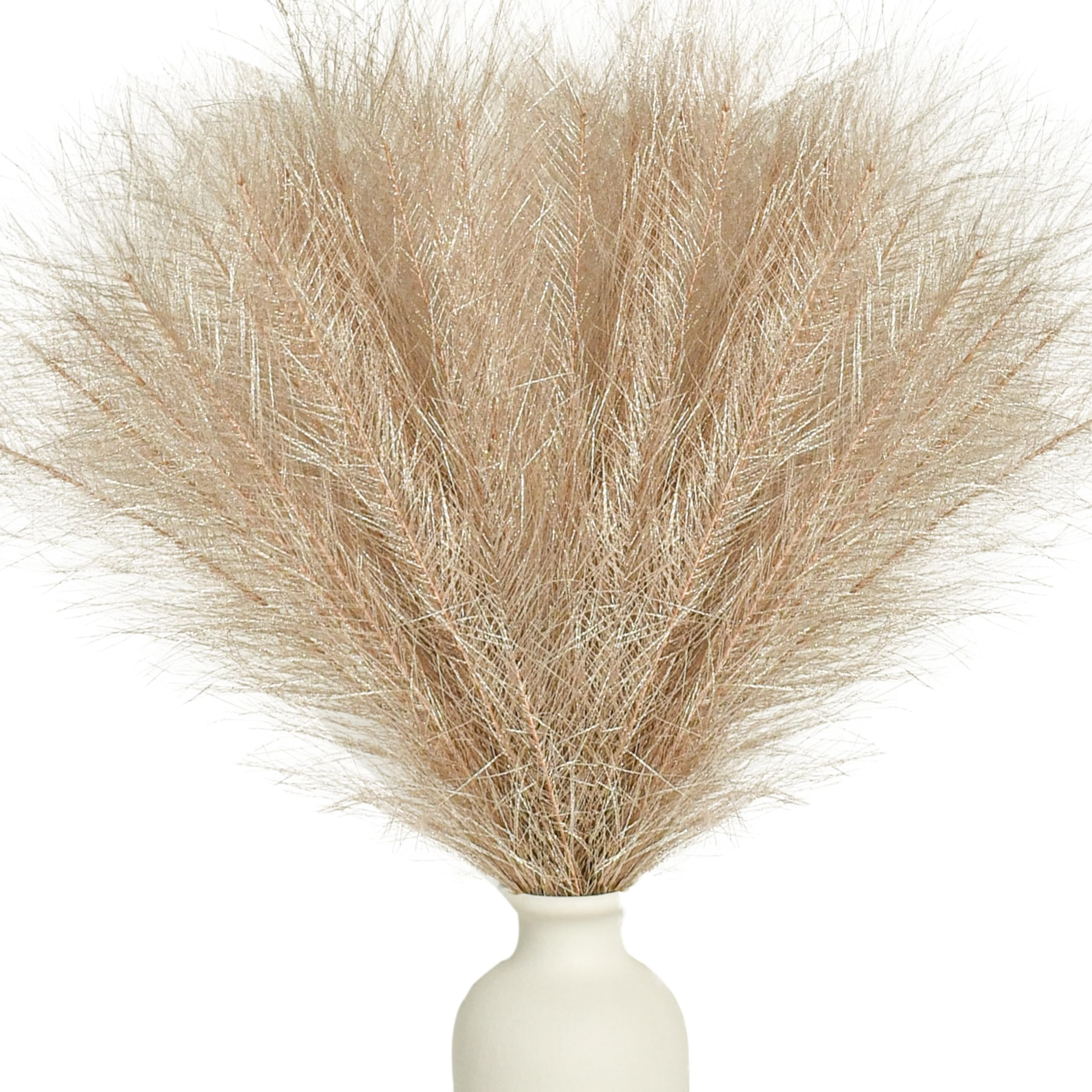 Amazon.com: Mandy's 20pcs Glittery Light Gold Silk Pampas Grass Artificial Fake Fall Flowers 18" ... | Amazon (US)