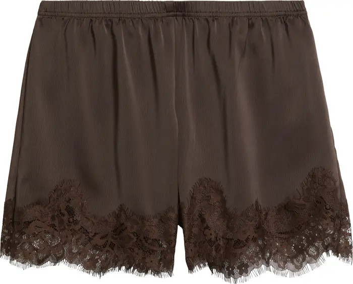 Lace Trim Satin Shorts | Nordstrom