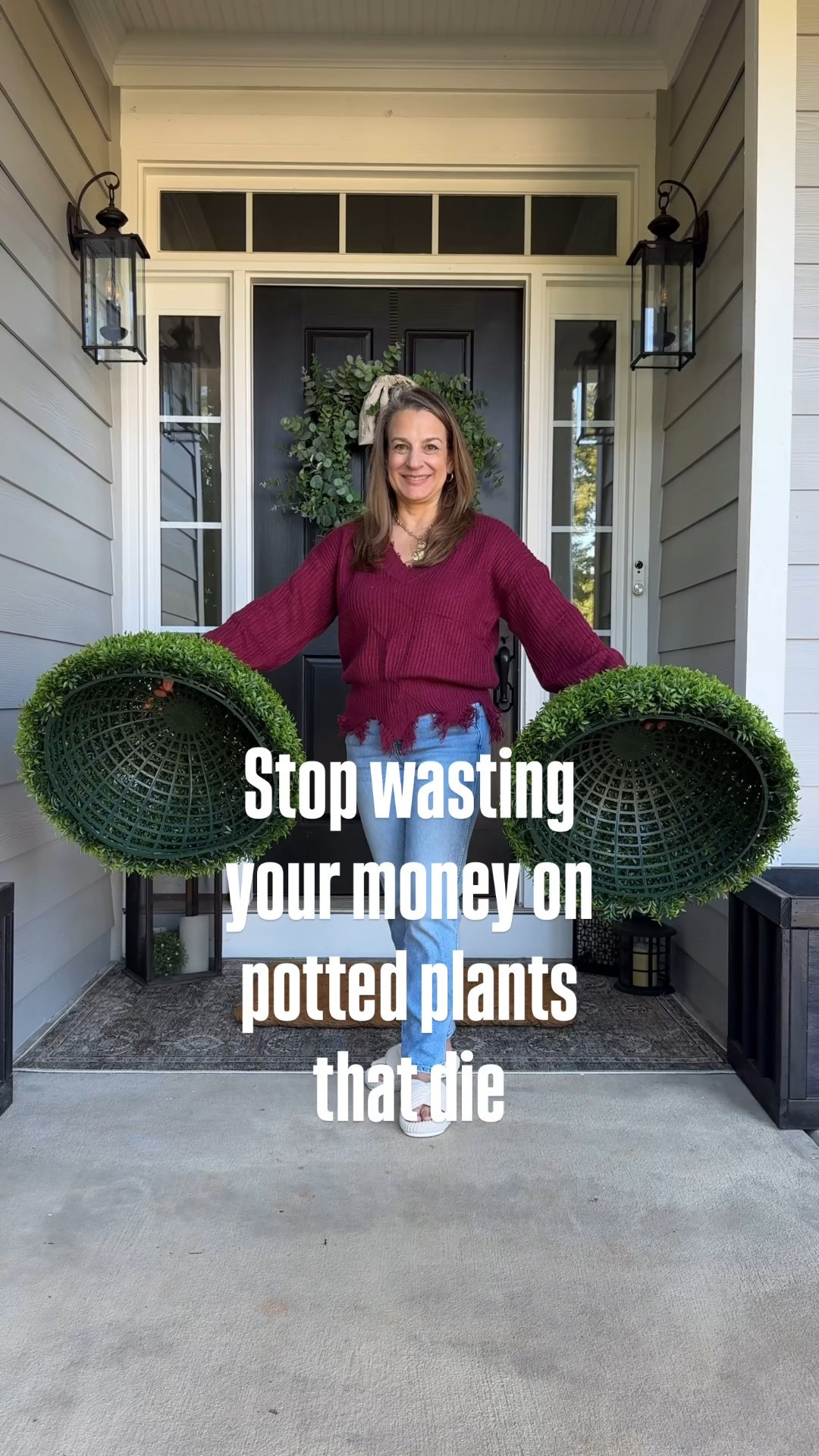 Faux Boxwood Topiary Balls for Easy Curb Appeal Transform your front porch with these 23” faux boxwood topiary balls! 🌿 They’re the perfect alternative to mums when it’s too hot outside and make a beautiful foundation for year-round porch decor. Use them in planter boxes, urns, or garden beds to add instant curb appeal without the upkeep of real plants. These large artificial topiary balls are durable, weather-resistant, and look amazing for every season: fall, Christmas, spring, and summer. A must-have front porch decorating idea for timeless, low-maintenance style!

#LTKHome #LTKStyleTip #LTKSeasonal