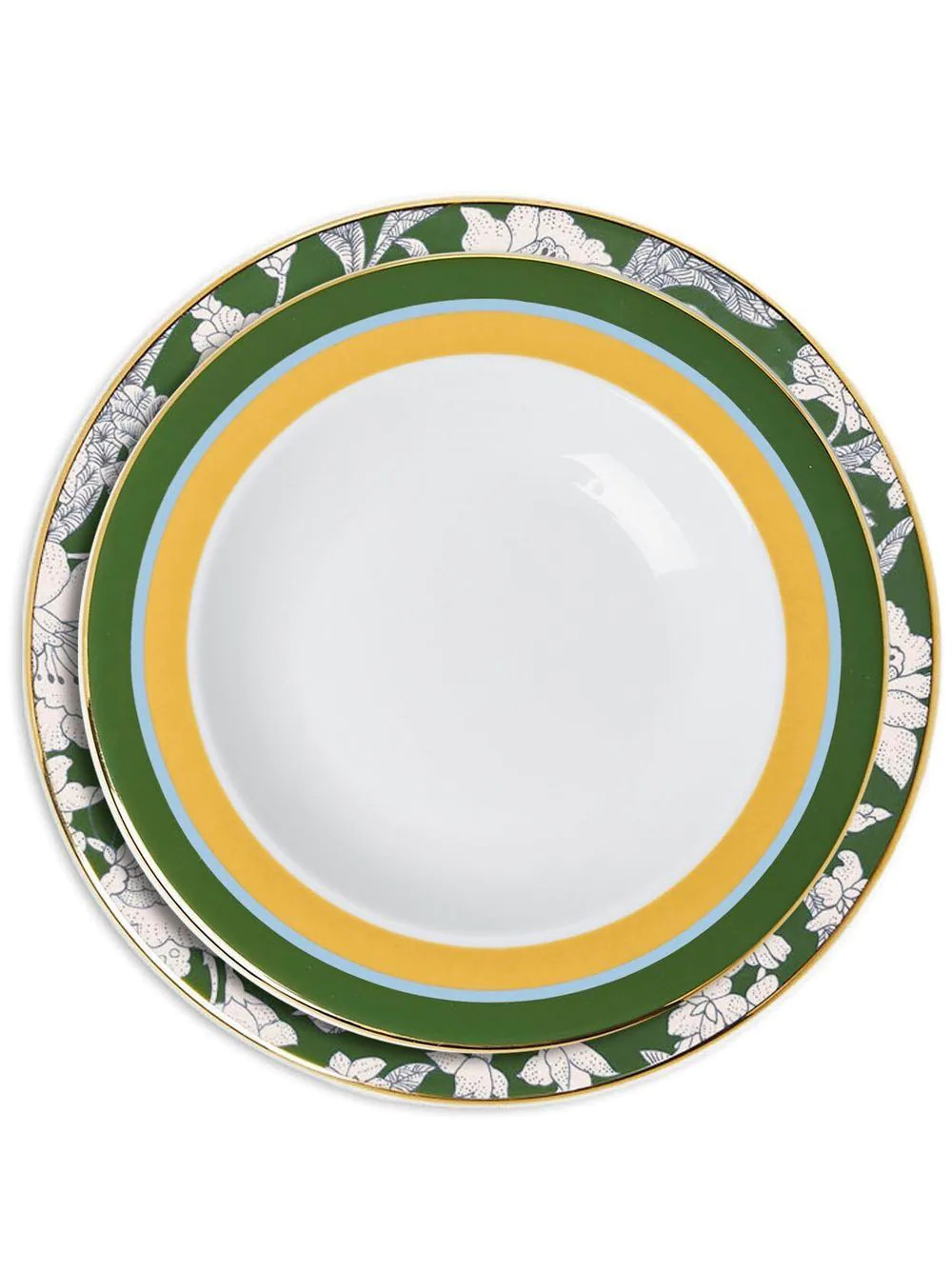 La DoubleJ - Jogo 2 pratos com estampa Roman Holiday Avorio - unissex - porcelana - Tamanho único - Verde | Farfetch (BR)