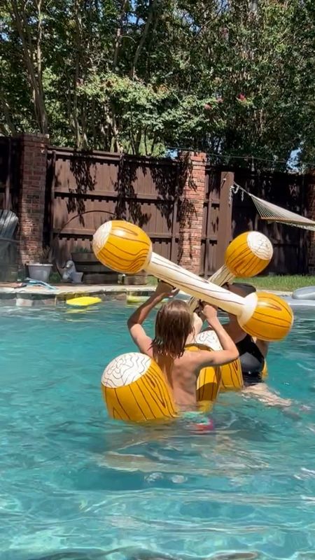 Squeezing the last bit of fun out of summer with my son in the pool.  He won, of course!  The kids also loved battling each other.  

#LTKkids #LTKSeasonal #LTKswim