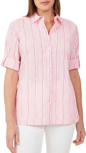 Tamara Stripe Stretch Cotton Blend Button-Up Shirt | Nordstrom