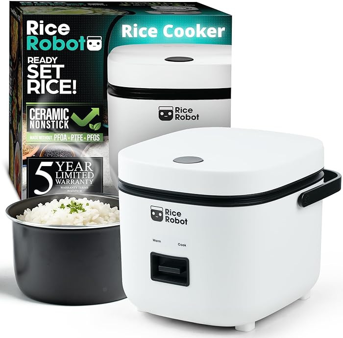 Rice Robot Personal Rice Cooker, PFAS-free, Nonstick. 1 Quart Capacity, with Stainless Steel Stea... | Amazon (US)