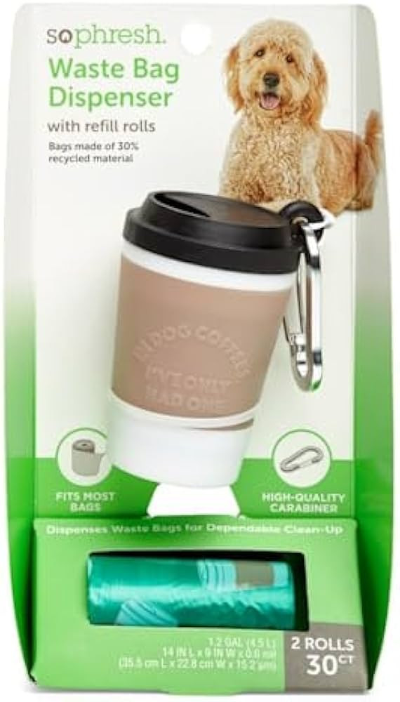 So Phresh Coffee Cup Dog Waste Bag Dispenser with Refill Rolls | Amazon (US)