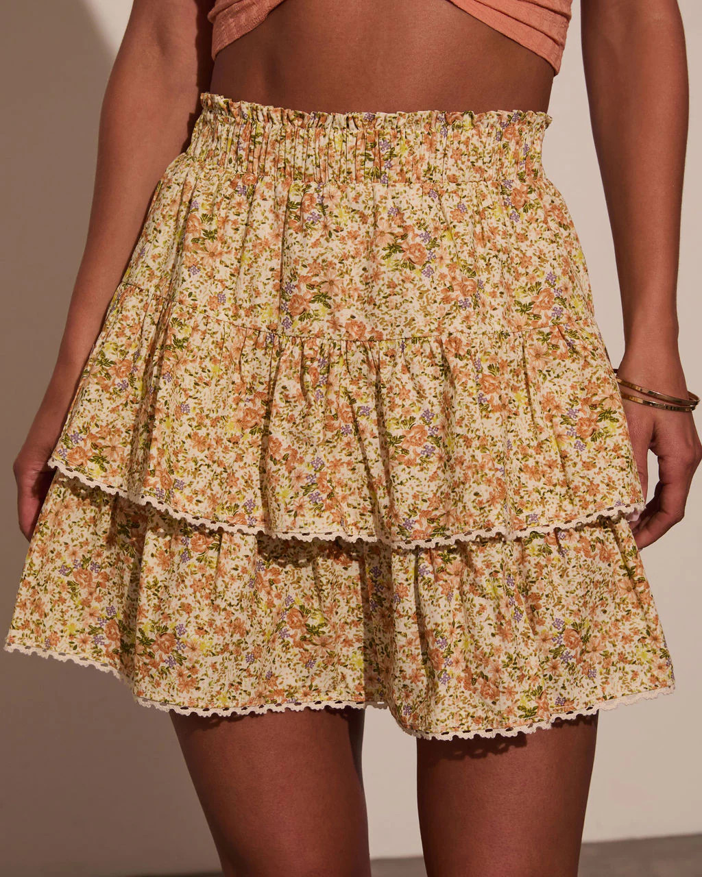 Rosalia Tiered Floral Mini Skirt | VICI