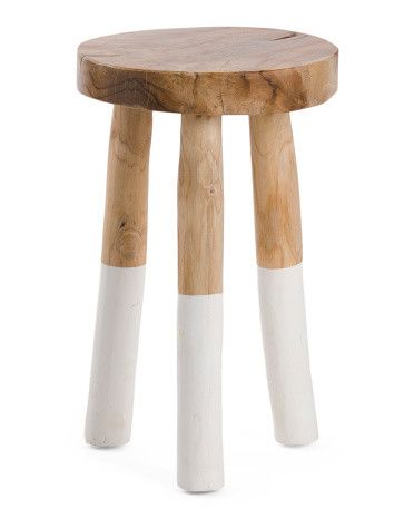 Organic Teak Round Stool | TJ Maxx