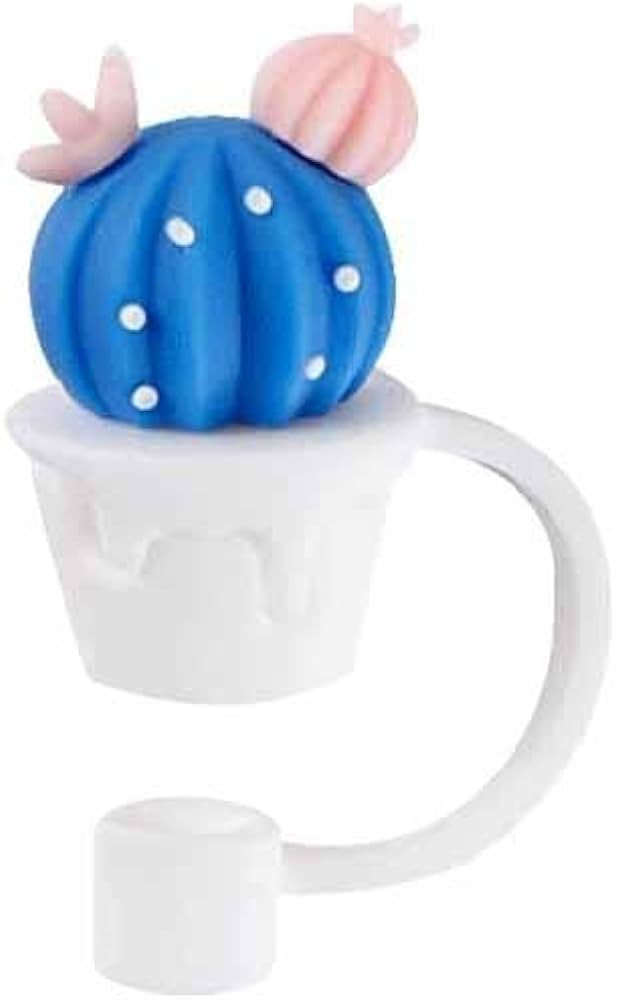 Silicone Straw Tips Cover Reusable Drinking Straw Tips Lids Pattern Plugs Cover Cap Dust- Proof P... | Amazon (US)