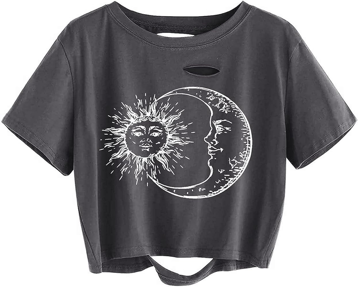Remidoo Women's Casual Short Sleeve Graphic Print Tie Dye Crop Top T Shirt | Amazon (US)