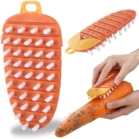 Vegetable and Fruit Cleaning Brush,Non Slip Quick Cleaning Without Damaging Fruit Peel,Pack of 2,... | Amazon (US)
