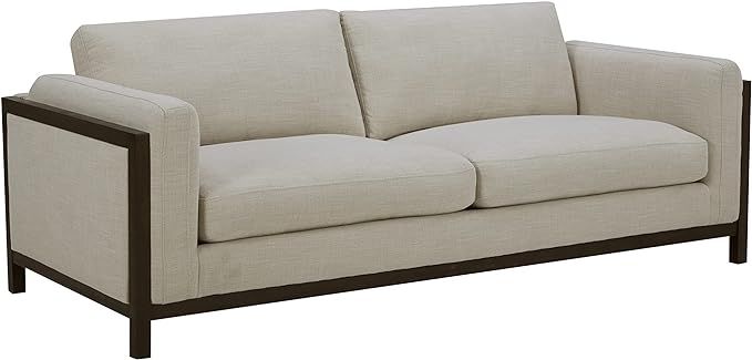 Amazon Brand – Stone & Beam Chesler Contemporary Sofa Couch with Wood Trim, 88"W, Cream | Amazon (US)