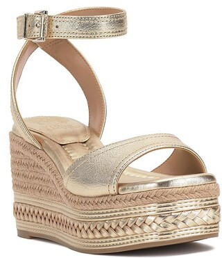 Lilla Metallic Leather Espadrille Wedge Sandals | Dillard's