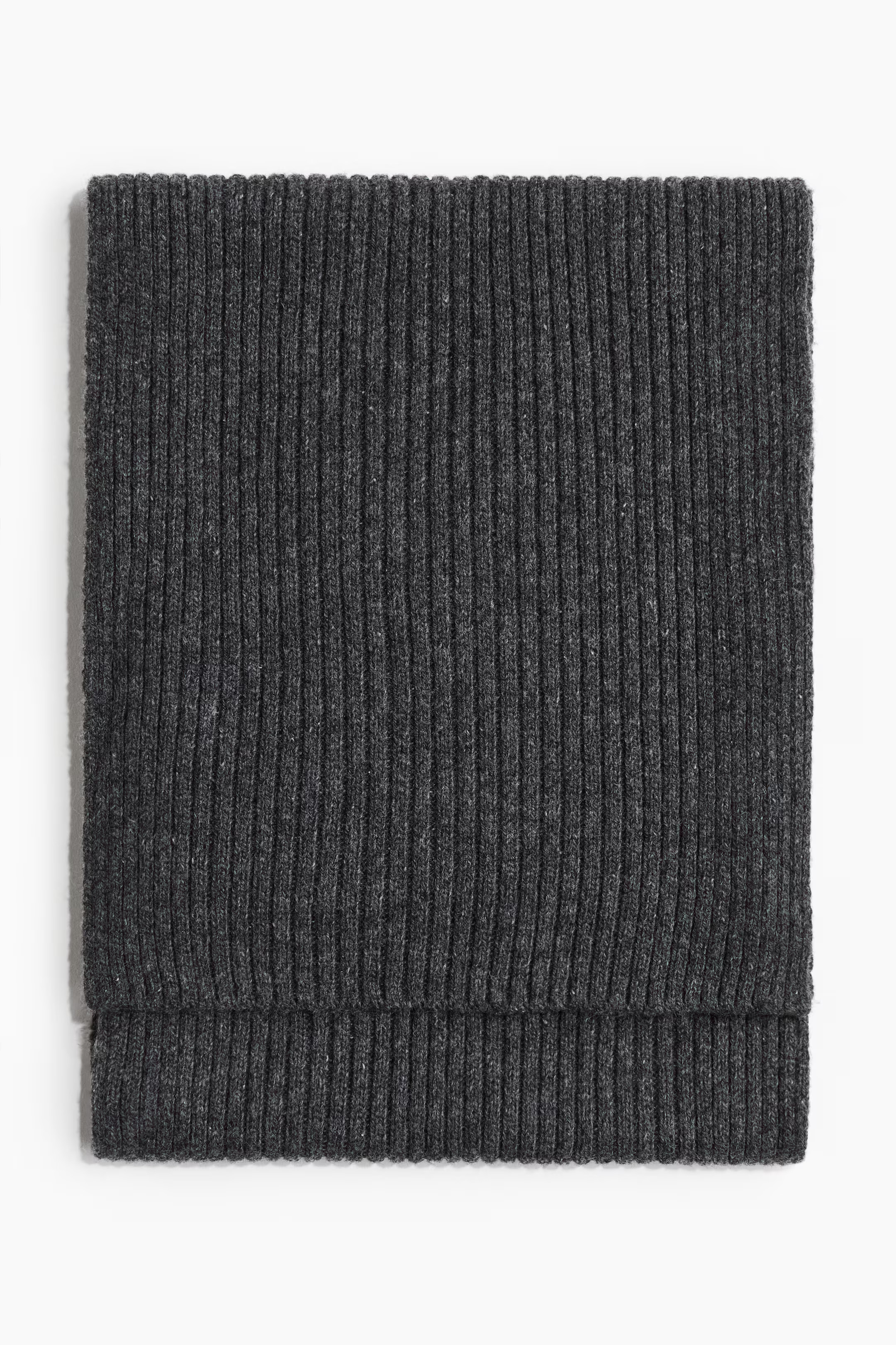 Rib-Knit Scarf - Dark gray melange - Ladies | H&M US | H&M (US + CA)