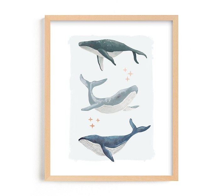 Minted® Ocean Whales Wall Art by Alice Nelen | Pottery Barn Kids