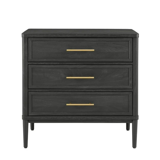Better Homes & Gardens Oaklee 3-Drawer Nightstand with USB, Charcoal Finish - Walmart.com | Walmart (US)