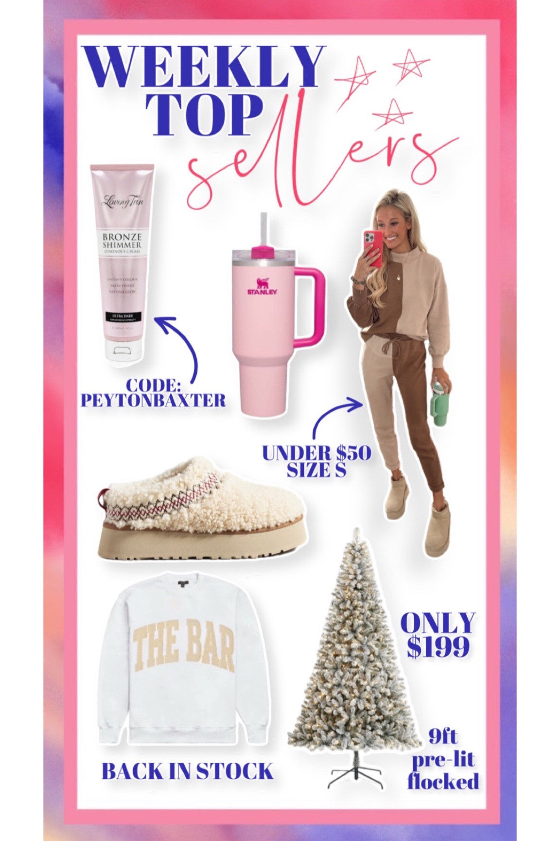 Top Sellers
 @amazon set size S
@lovingtan code: PEYTONBAXTER
@stanley - new colors!
@thebar RESTOCKED!
@walmart - huge faux tree deal!
@ugg - Tazz slipper restocked

#LTKSeasonal #LTKHolidaySale #LTKGiftGuide