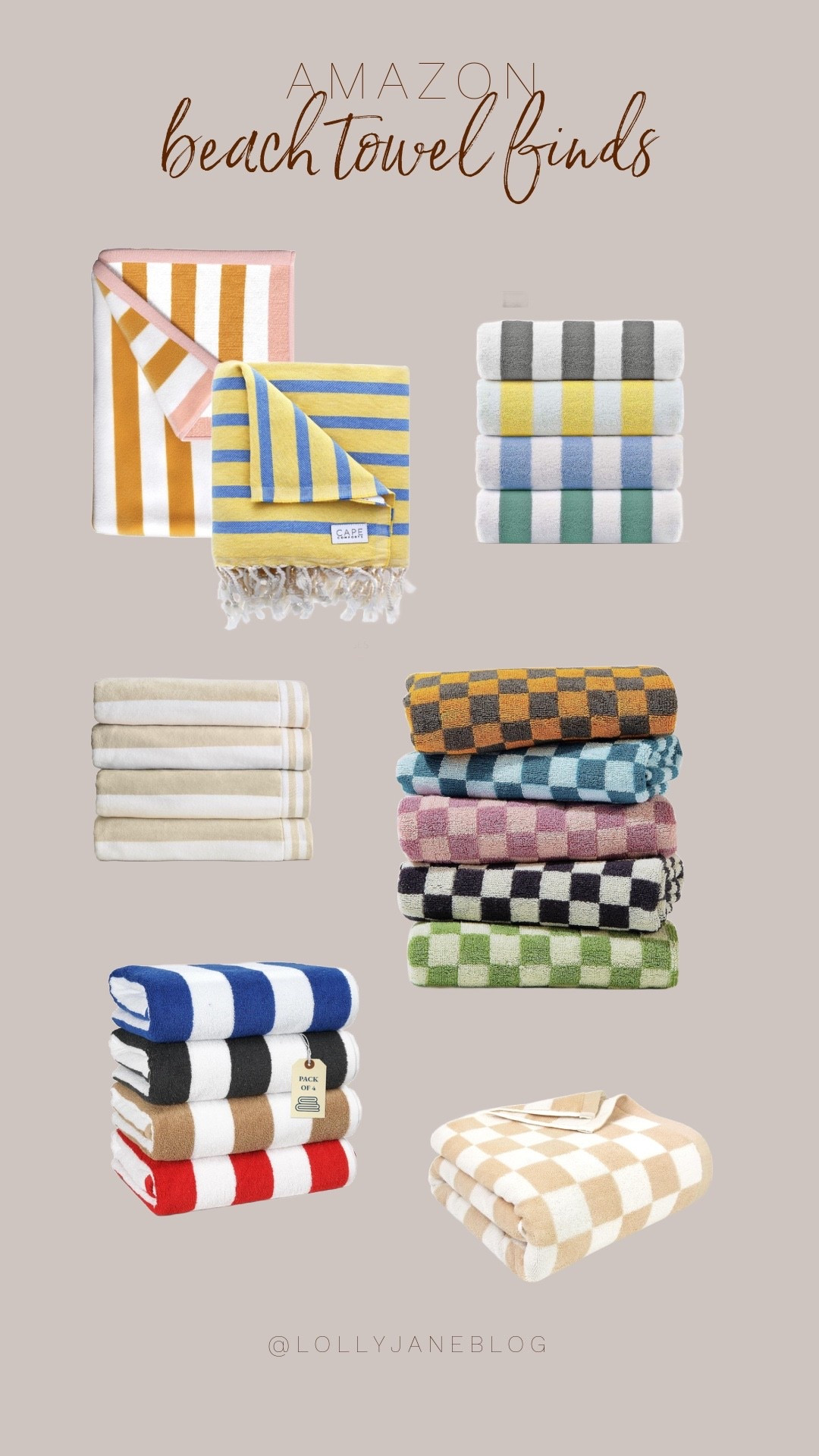 Amazon beach towel finds! ☀️ 

Make waves with our beach towels—available now on Amazon! 🌊 From bold brights to tropical patterns, these towels are as fun and colorful as your summer vibes. Perfect for poolside lounging or sandy adventures—pick your favorite and stand out on the shore!  #BeachVibes #ColorSplash #AmazonFinds #TowelGoals #SummerStyle

#LTKSeasonal #LTKHome #LTKSummerEdit