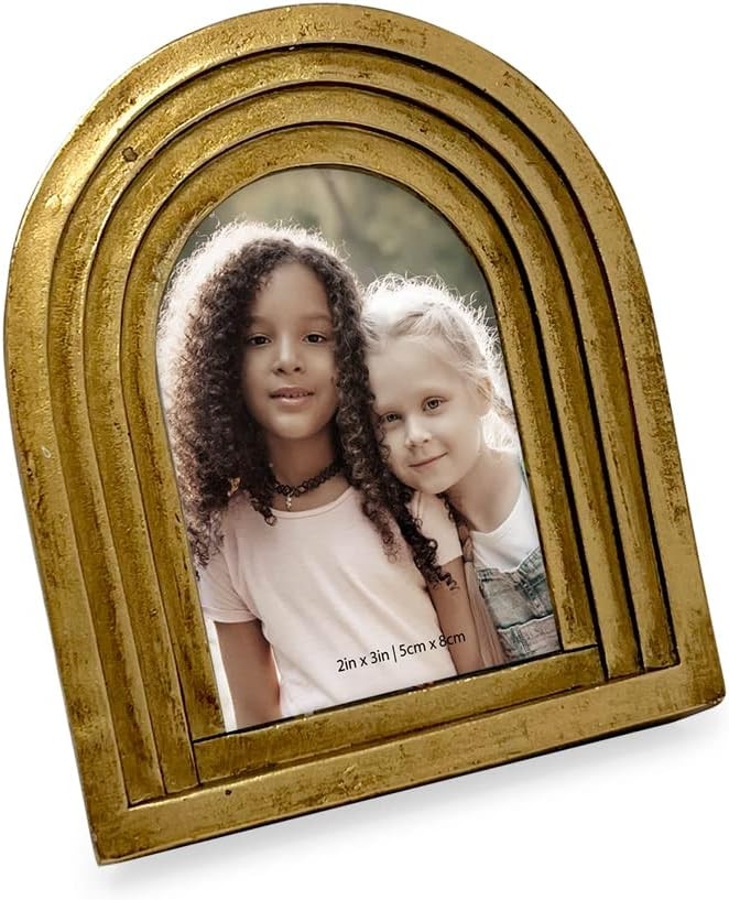 Isaac Jacobs 2x3 Vertical Gold Arc Resin Picture Frame with Gradient Design, Decorative Photo Fra... | Amazon (US)