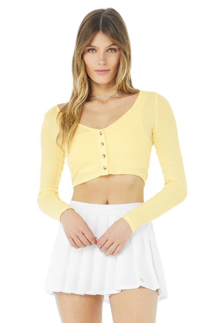 Ribbed Cropped Whisper Cardigan | Alo Yoga (US)