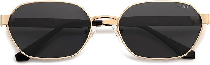 SOJOS Trendy Polarized Hexagon Sunglasses for Women Men, UV400 Retro Rectangle Shades SJ1238 | Amazon (US)