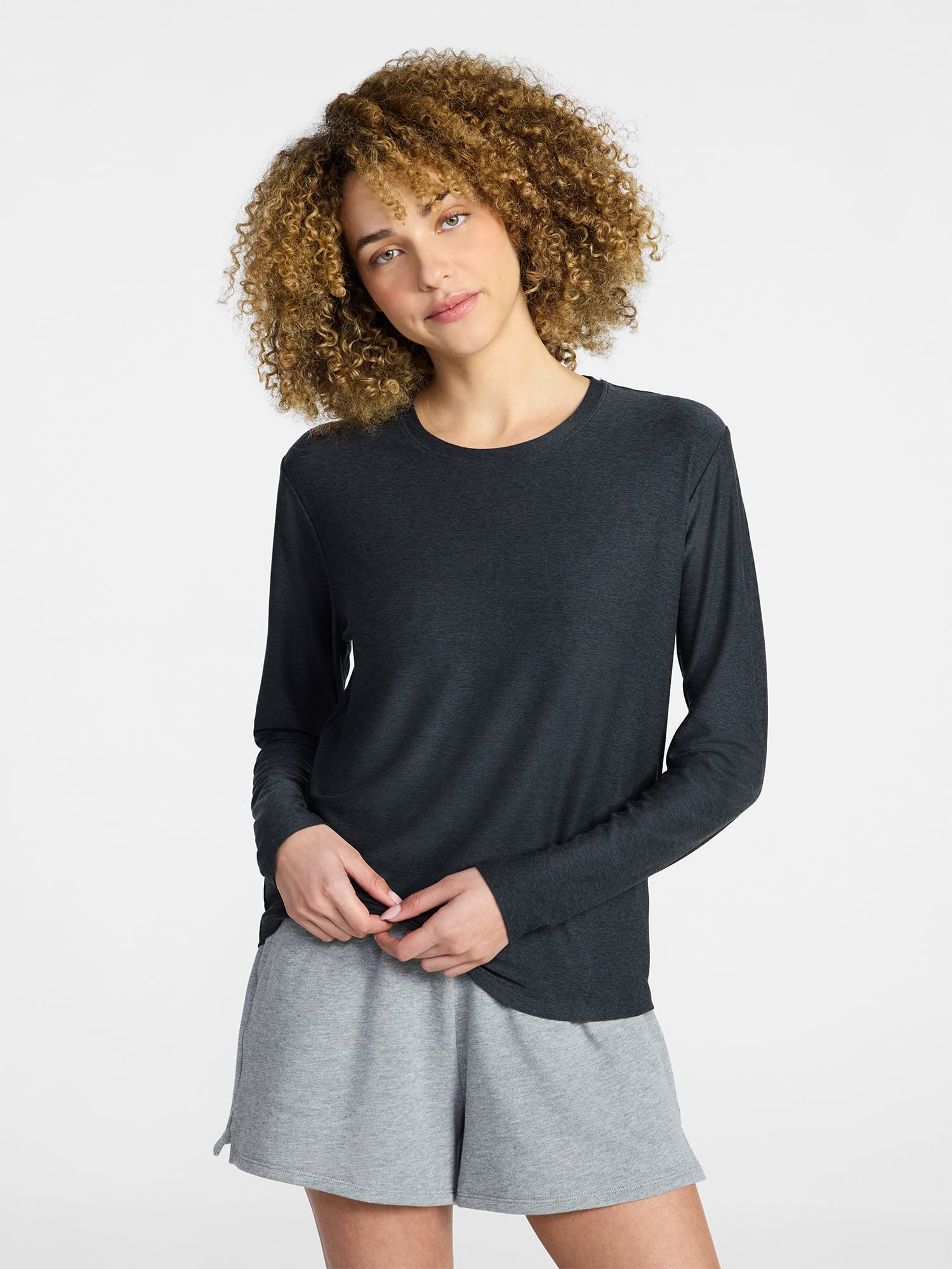 Athletic Works Women's ButterCore Tee with Long Sleeves, Sizes XS-XXXL | Walmart (US)