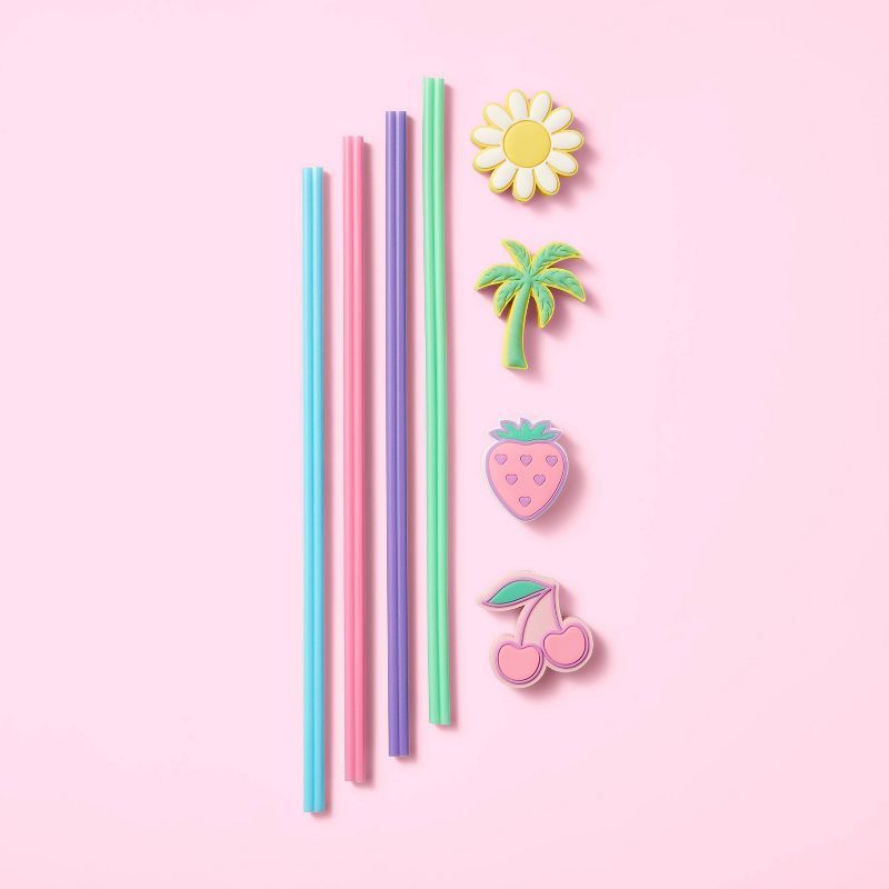 4pk Straw & Charm Set - Stoney Clover Lane x Target | Target