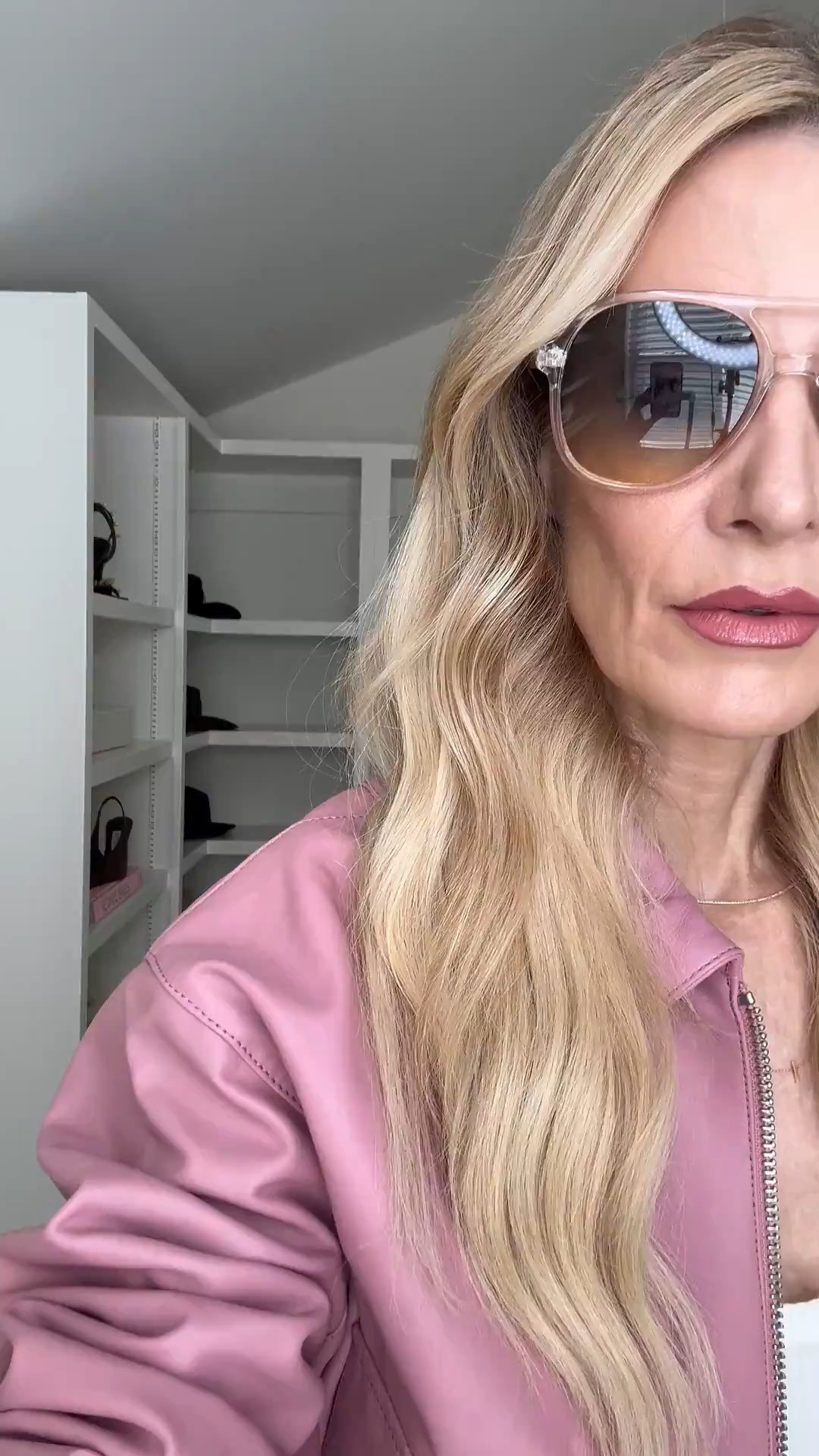 Pink perfection for today’s OOTD 💕 I’m obsessed with this gorgeous pink leather bomber jacket—such a fun pop of color for spring. I paired it with these under-$100 Levi’s in the perfect slouchy straight leg fit and finished the look with this incredibly chic tan suede clutch. Effortless, elevated, and so easy to wear. Everything runs true to size: wearing an XS in the jacket and 24 in the denim. Linked for you! ✨ 

  

#LTKootd #LTKgrwm #LTKOver40 #LTKgrwm #LTKootd #LTKOver40