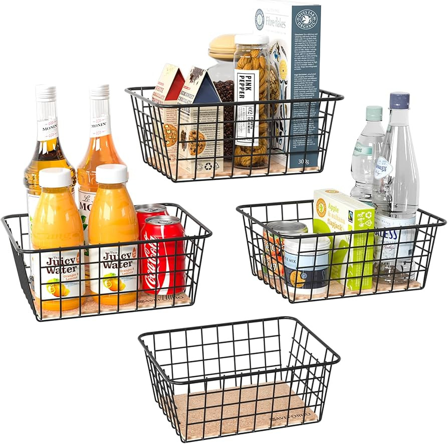 Metal Wire Baskets for Organizing, Farmhouse Bathroom Decor Tray, Chest Freezer Organizer, Storag... | Amazon (US)