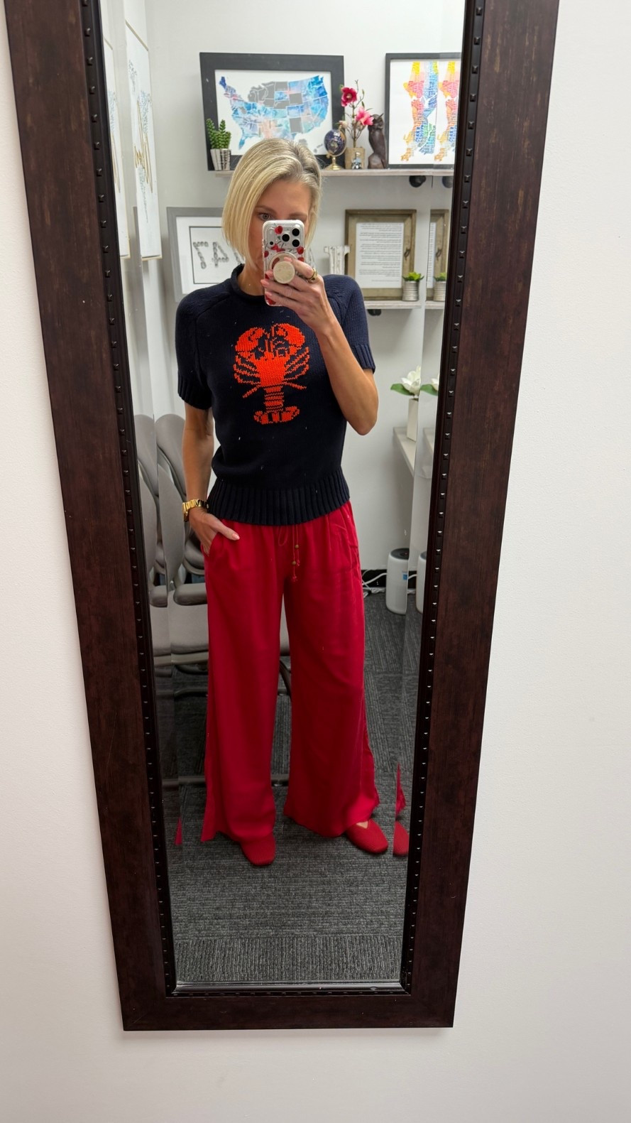 This outfit feels like it belongs on Martha’s Vineyard! 
Sweaters from Free Assembly at Walmart, I’m wearing an XS. My linen pants are from Target and I’m wearing an XS. 
My red flats are from Vivaia

#LTKootd #LTKgrwm #LTKOver40