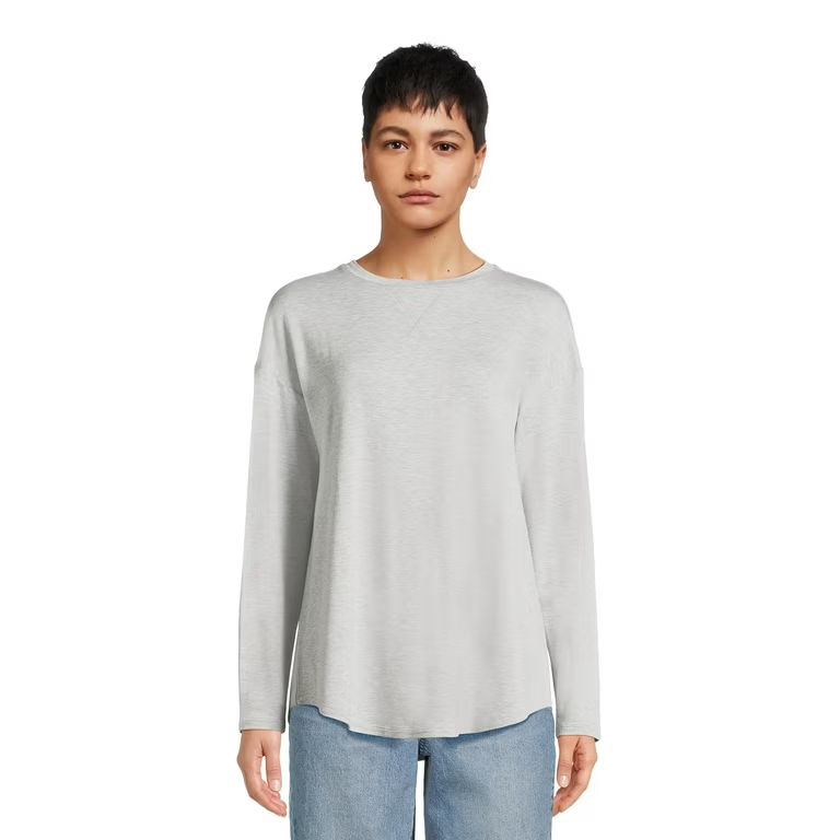 Time and Tru Women's Relaxed Fit Super Soft Knit Tunic Top, Sizes XS-XXXL - Walmart.com | Walmart (US)