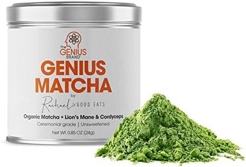 Genius Matcha Green Tea Powder - Organic Ceremonial Grade Matcha Mix w/ Lions Mane & Cordyceps Mushr | Amazon (US)
