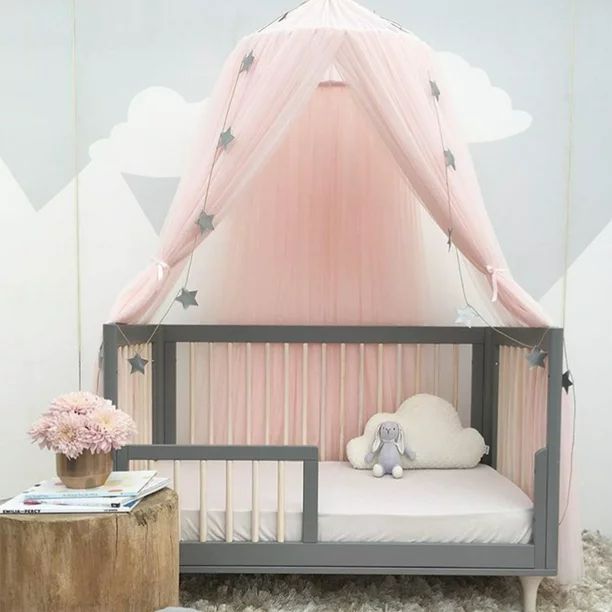 Kids Girls Bed Canopy Mosquito Net Curtains Decorative Baby Crib Curtain for Baby Toddlers and Te... | Walmart (US)