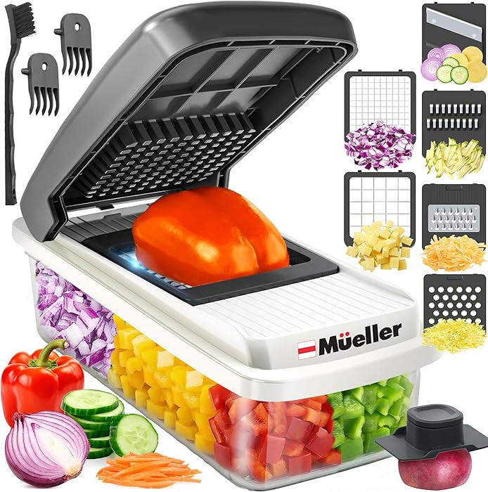 Mueller Vegetable Chopper Mandoline Slicer, Food Veggie Chopper, Cheese Grater, Onion Vegetable C... | Amazon (US)