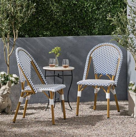 It's back in stock!! Upgrade your patio with these french bistro chairs in blue and black. 

#LTKSaleAlert #LTKHome #LTKSeasonal