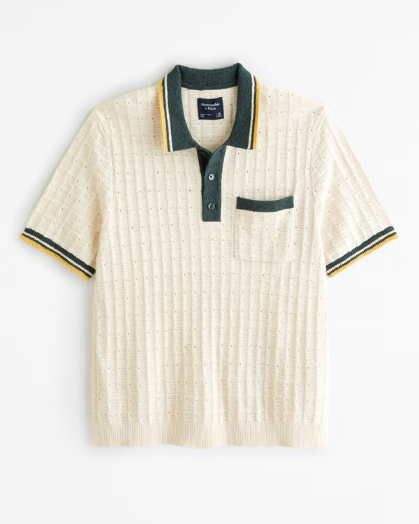 Men's Sideline-Style Sweater Polo | Men's New Arrivals | Abercrombie.com | Abercrombie & Fitch (US)