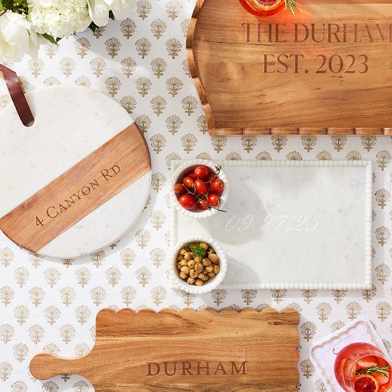 Scalloped Wood Cheese Board | Mark and Graham