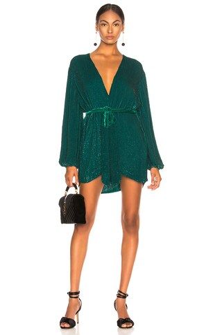 retrofete Gabrielle Robe Dress in Green | FWRD | FWRD 