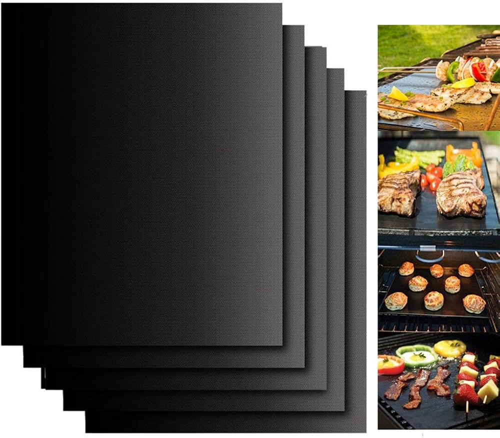 Grill Mats for Outdoor Grill, Dailyart Grill Mats Non Stick Set of 5 BBQ Grill Mat Baking Mats Te... | Amazon (US)