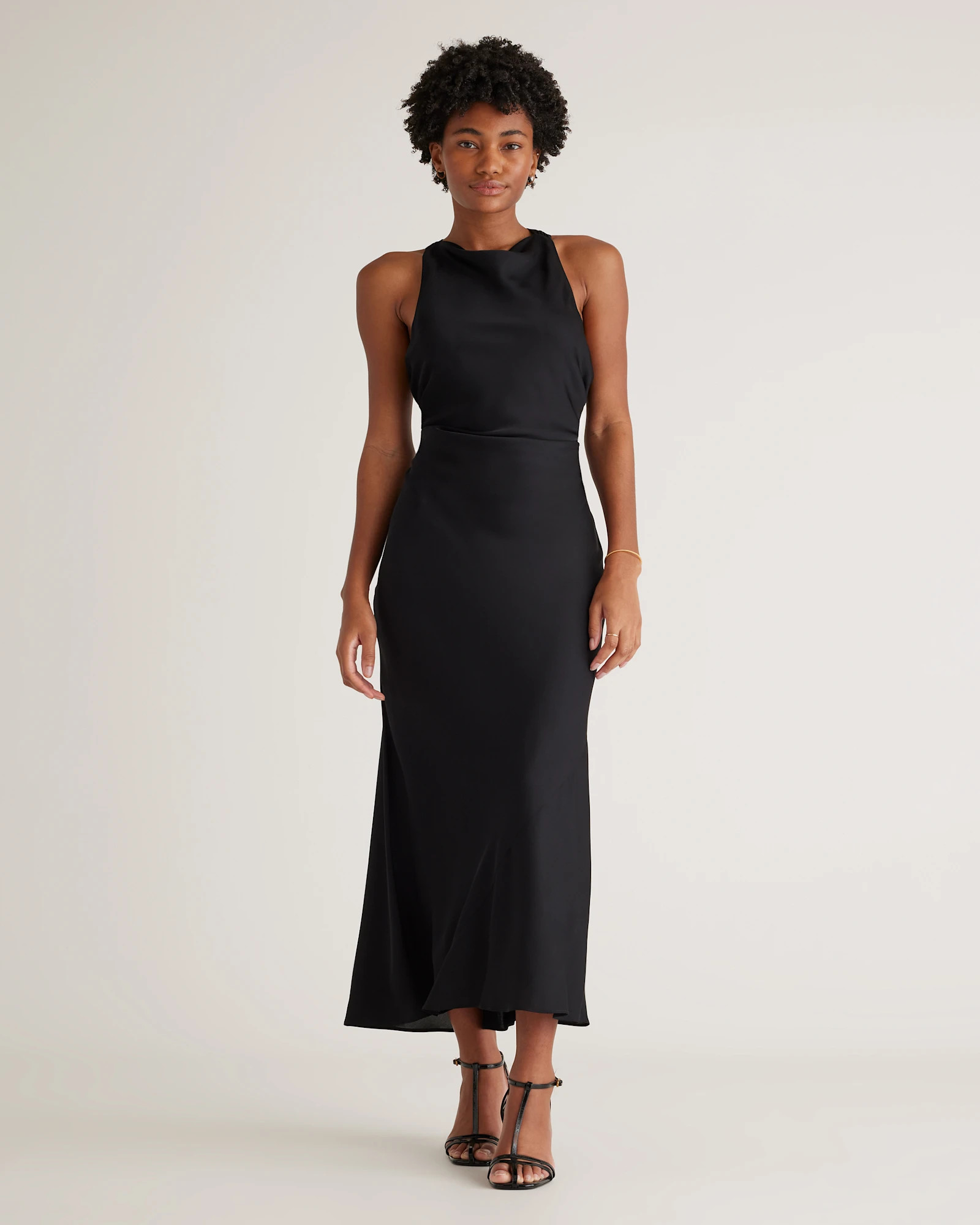 Washable Stretch Silk High Neck Midi Dress | Quince