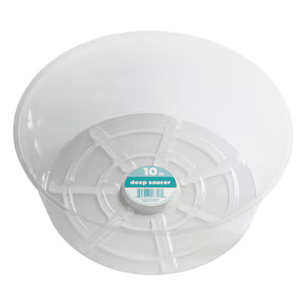 Crescent Garden 10-in Clear Plastic Plant Saucer | Lowe's