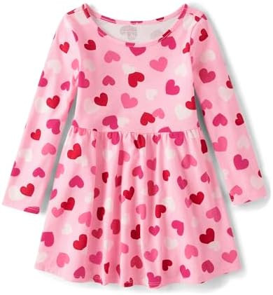 The Children's Place Girls and Toddler Skater Dress, Long Sleeve | Amazon (US)