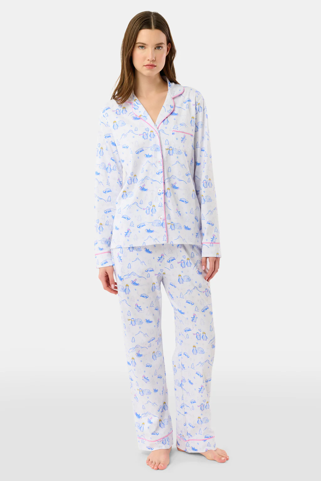 Penguin Party Long Sleeve Polo Pajamas | Roller Rabbit