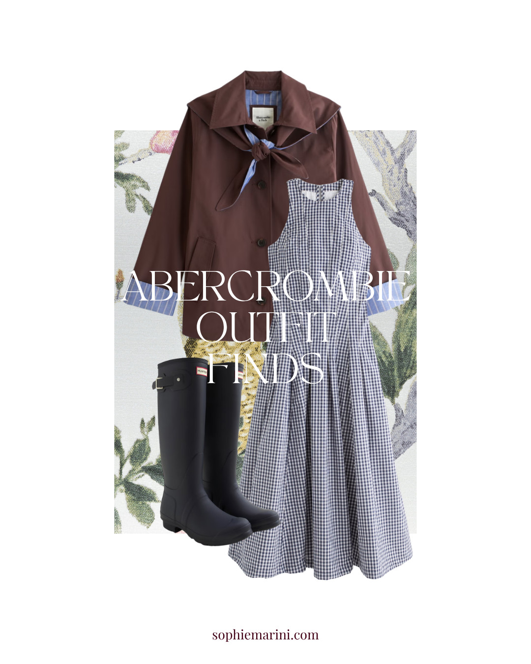 Abercrombie outfit finds
🛒everything linked. Comment SHOP and I'll DM the details 💌

[fall outfit ideas, Suede Mary Jane Flat, Hunter  Rain Boots, Navy Gingham Midi Dress, Brown Trench Coat]
#abercrombiestyle #abercrombiehaul #falloutfitideas #casualfalllook #athleisurestyle