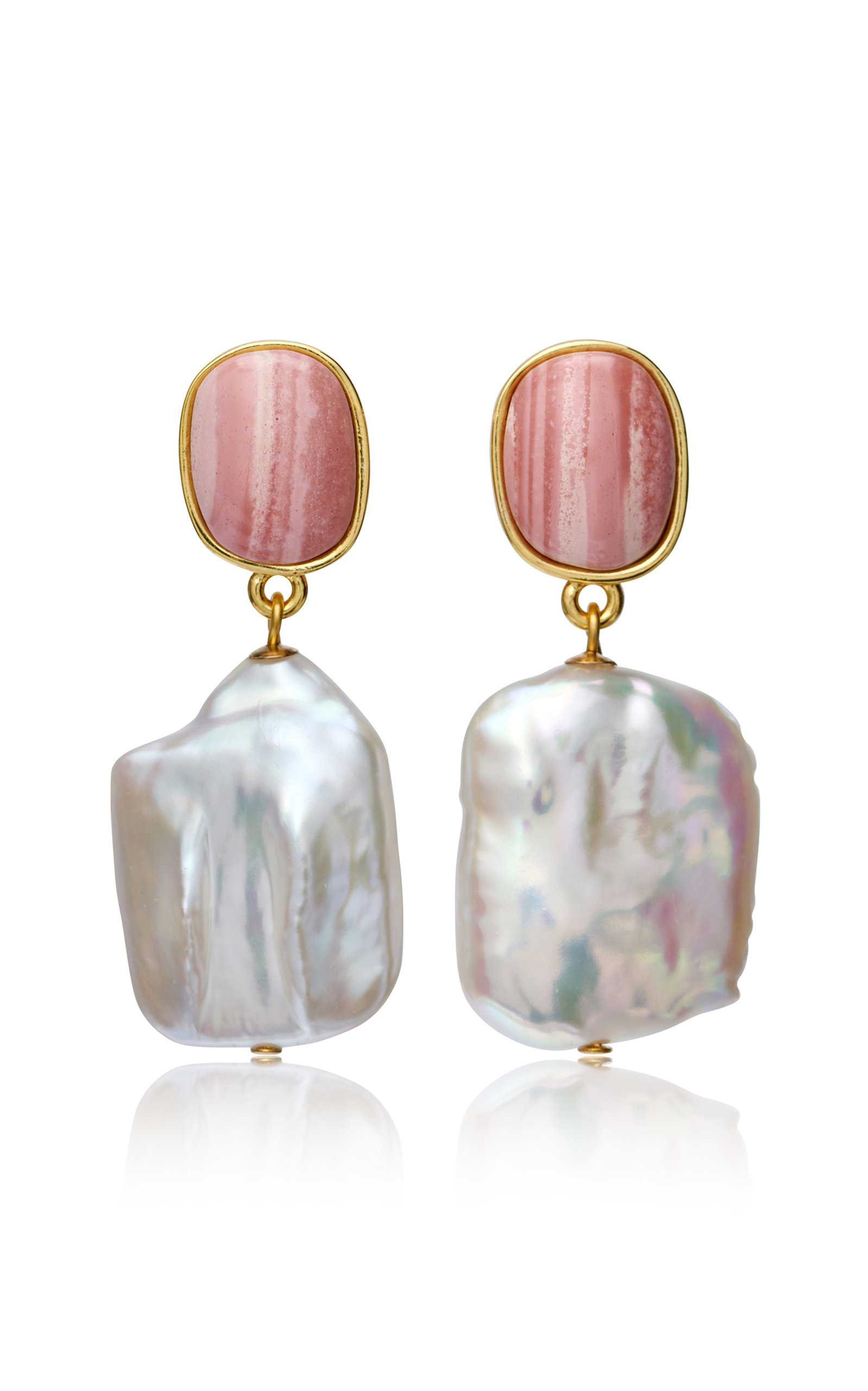 Blush Pearl Gold-Plated Brass Earrings | Moda Operandi (Global)