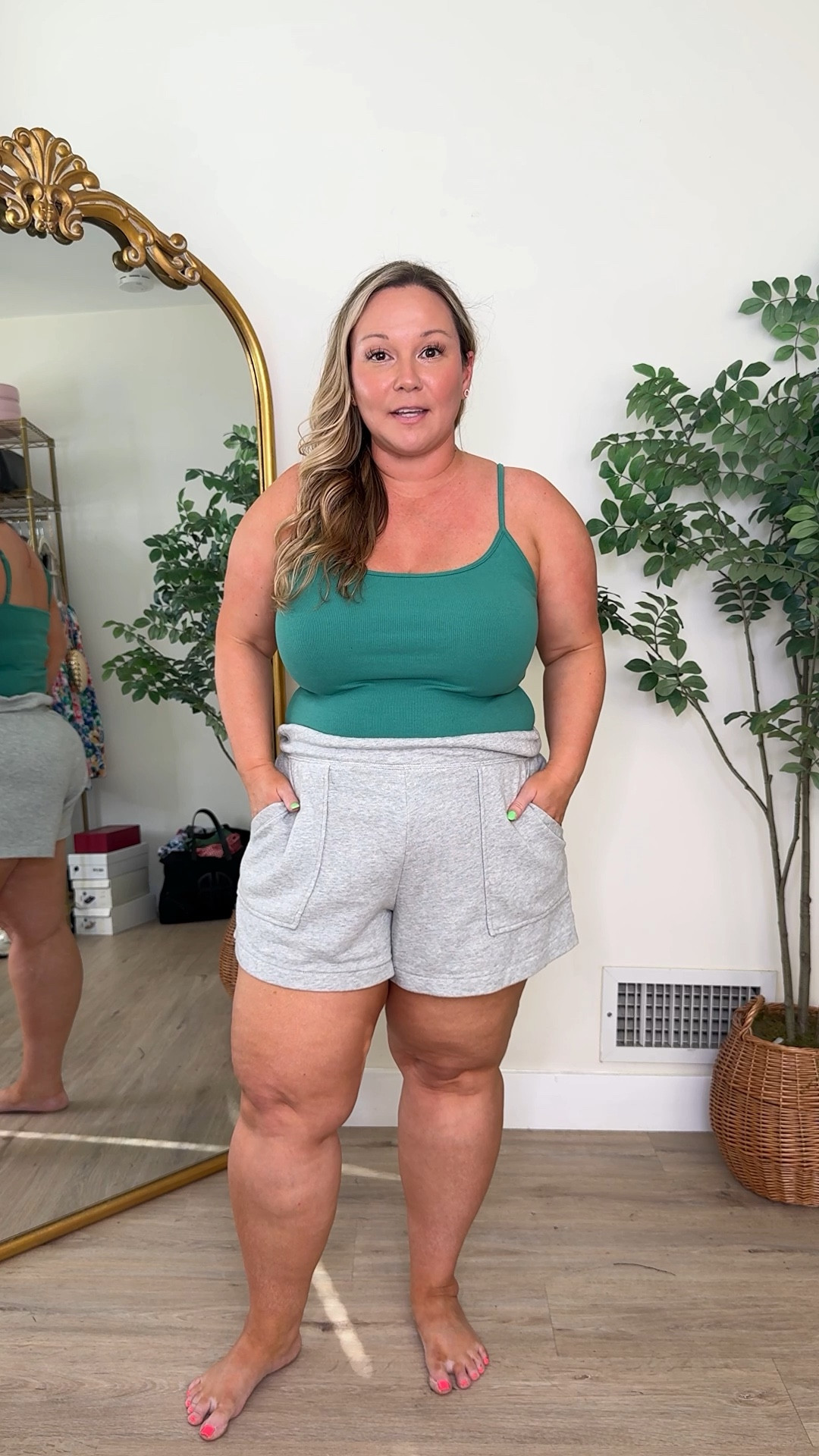 @Aerie sweat shorts are so comfy! Love these for my thick thigh girlies! 
Size LARGE 
Ribbed @American Eagle Outfitters tank is so good!! Stretchy and comfy and a good layering tank too! Size LARGE 

Spring styles, casual outfit, shorts, midsize style, petite style, mom style, casual outfit 

#LTKOver40 #LTKPetite #LTKMidsize
