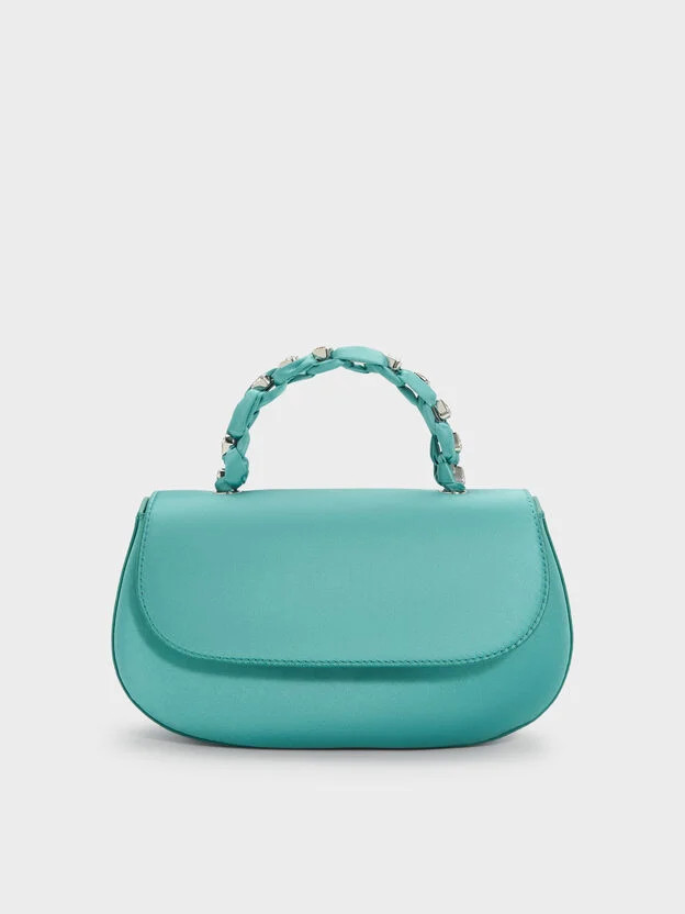 Teal Eilian Braided Top Handle Bag | CHARLES & KEITH | Charles & Keith US