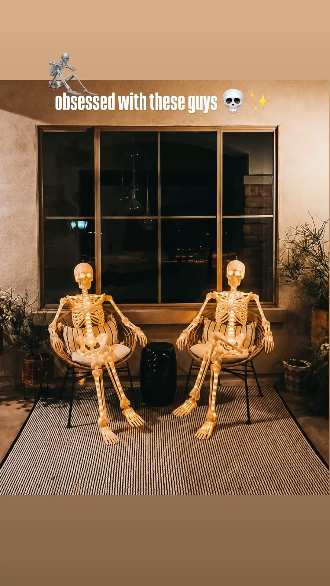 These 5-foot light-up skeletons are SO good for Halloween 💀✨ The battery operated warm glow makes them extra spooky at night, but still cute enough to work with your fall porch decor. I’m planning to put one in each patio chair and I already know they’re going to be a favorite this year! 💀✨

Shop the 5-ft light-up skeletons + more Halloween finds here 🖤

#LTKHome #LTKSeasonal #HalloweenDecor #HalloweenFinds #OutdoorHalloweenDecor #SpookySeason #FallDecor

#LTKHome #LTKSeasonal #LTKKids